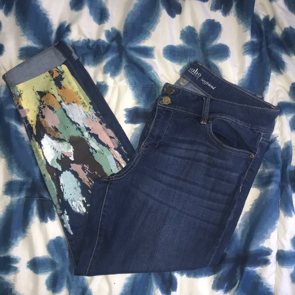New York and Company Painted-leg Boyfriend Jeans